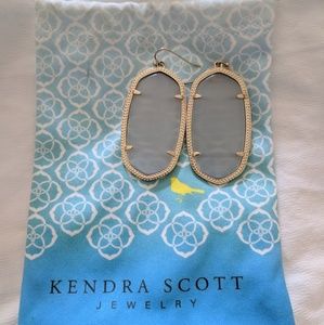Kendra Scott Elle Gold Drop Earrings Gray